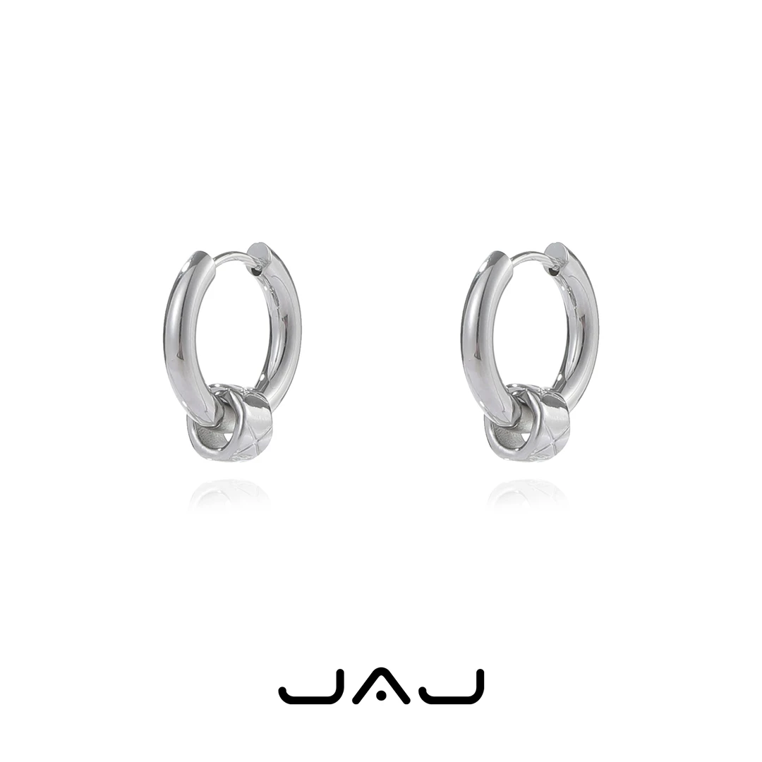 JAJ 铜合金耳饰 金属耳扣简约百搭耳圈个性圈圈耳环设计感中性男