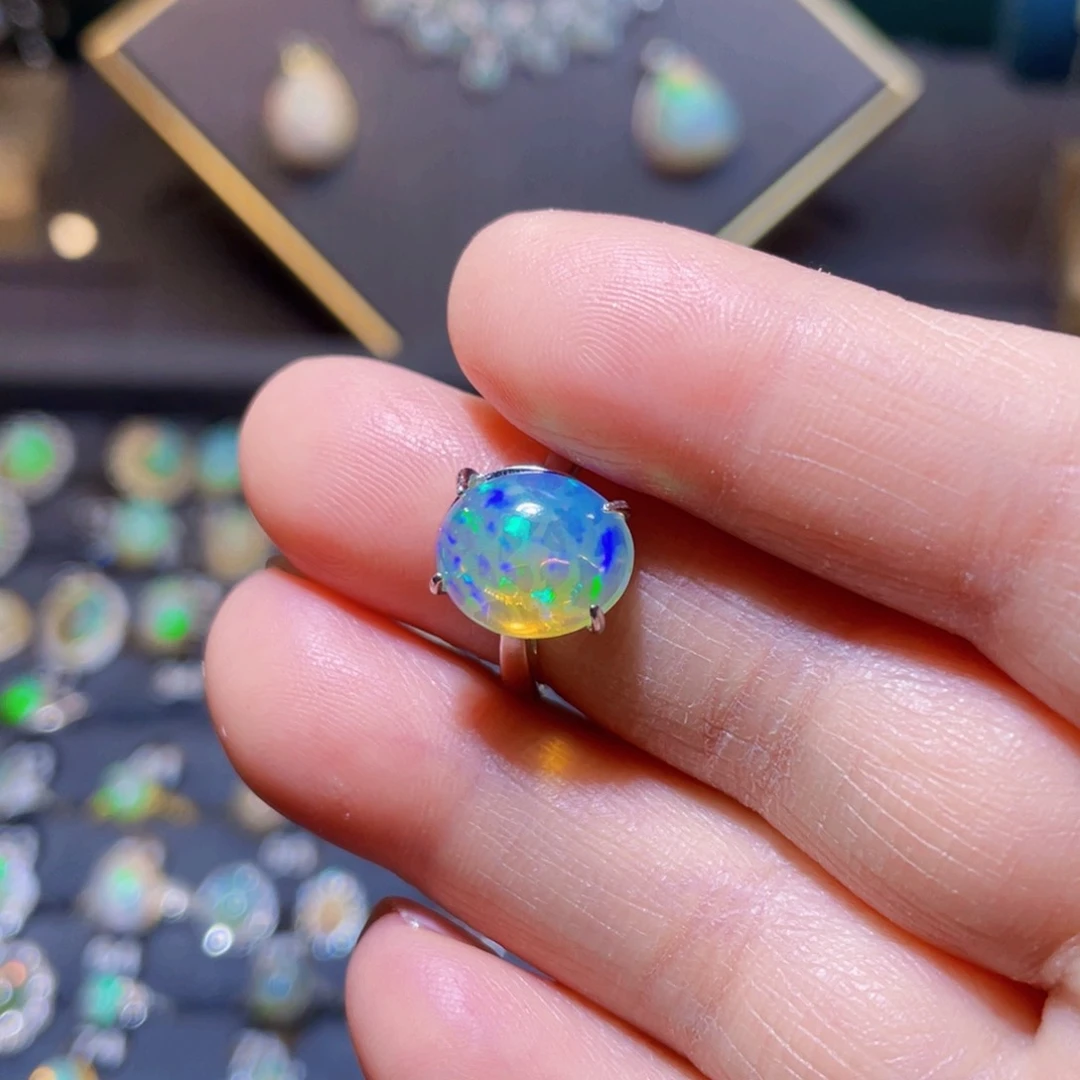 欧泊戒指〉银S925镶嵌我***不