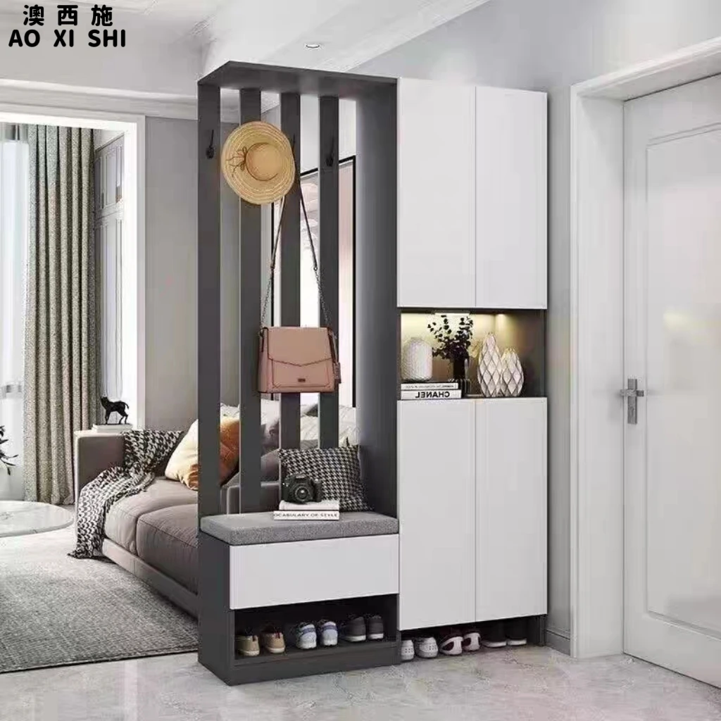 澳西施玄关鞋柜一体隔断柜轻奢现代简约置物柜家用门厅柜收纳屏风