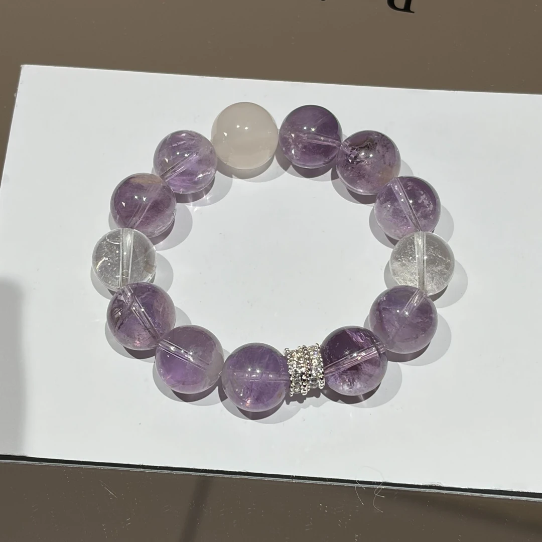 Y0312【】12m薰衣草紫水晶手串设计款高端轻奢