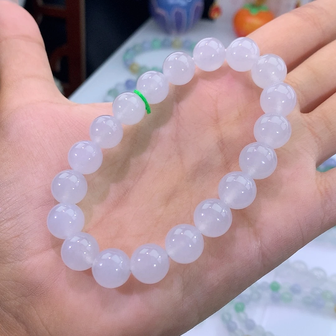 翡翠未镶嵌手链3号 白月光手串