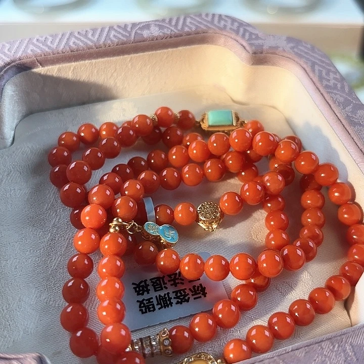 南红玛瑙银S925镶嵌项链