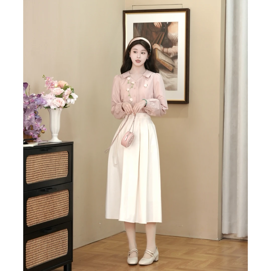 鹿向南【粉丝福利】衬衫半身裙休闲时尚套装QYM002003+QYM0