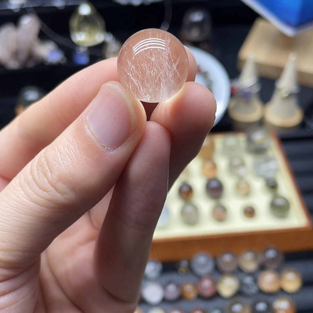 水晶颈饰未镶嵌粉钢丝