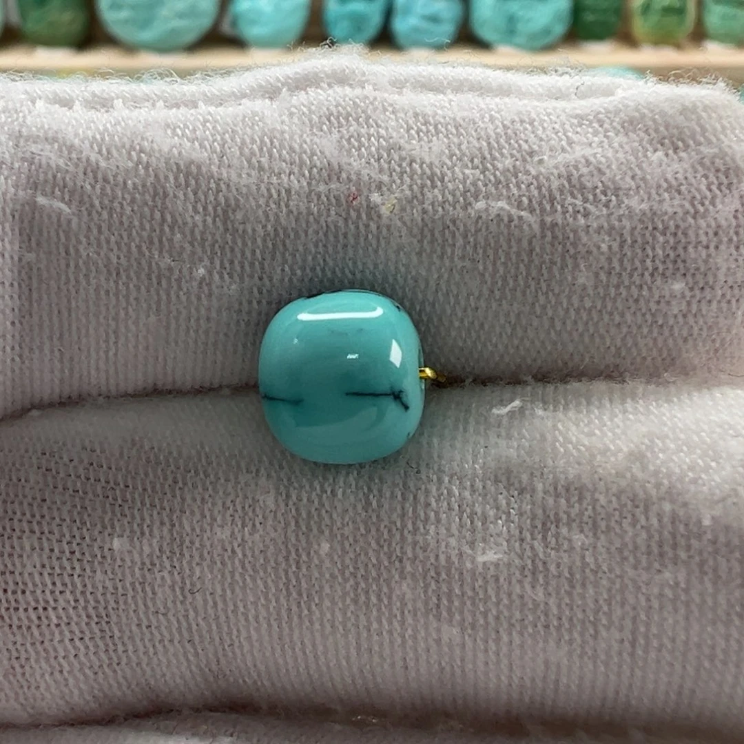 未镶嵌绿松石老型珠8.6x7.6mm