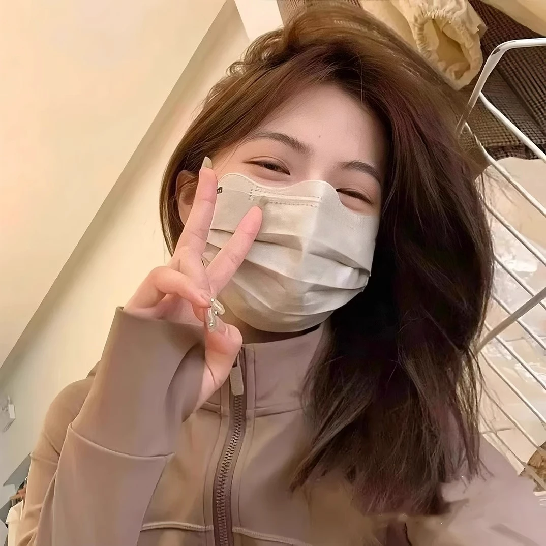 一次性v脸口罩女高颜值蝴蝶莫兰迪护眼角口罩显脸小防护薄款透气