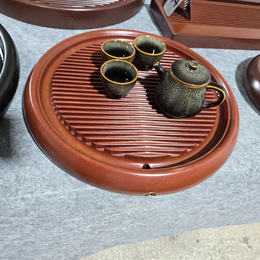 博观40×40×5电木茶盘排水整块家用客厅办公室茶台