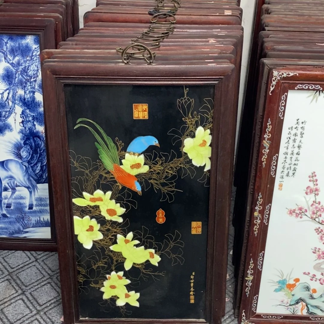 瓷片90*52*1景德镇瓷板画柴窑烧制