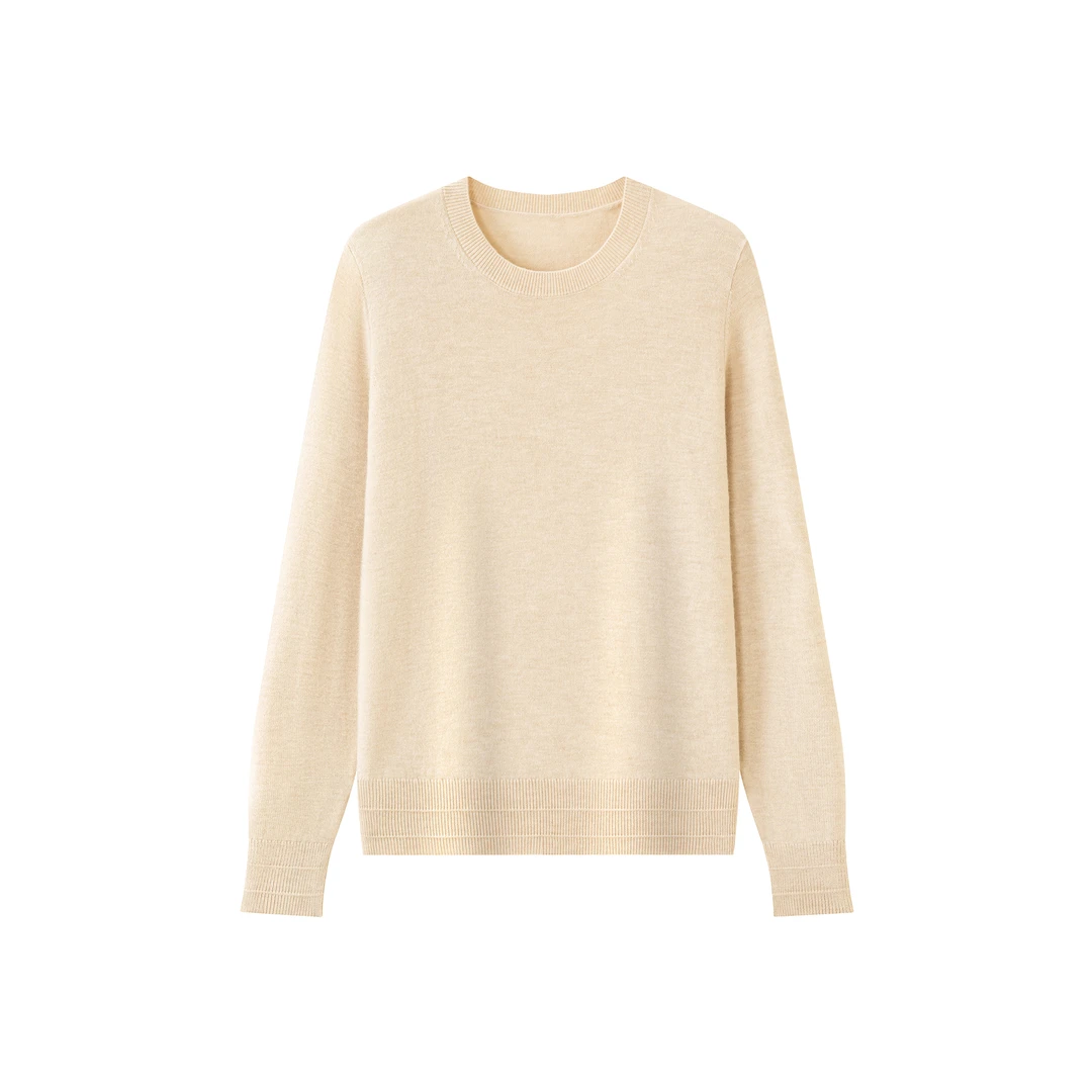 【现货】数兰朵亲肤柔软100%绵羊毛经典保暖羊毛衫 36支半精纺长袖