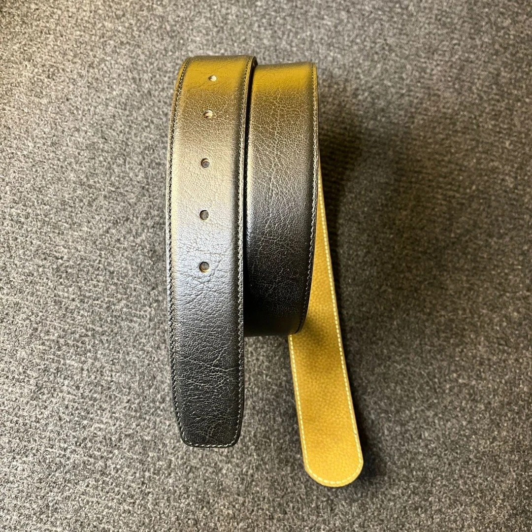 袋鼠皮带皮带平滑扣男士真皮腰带条不带扣