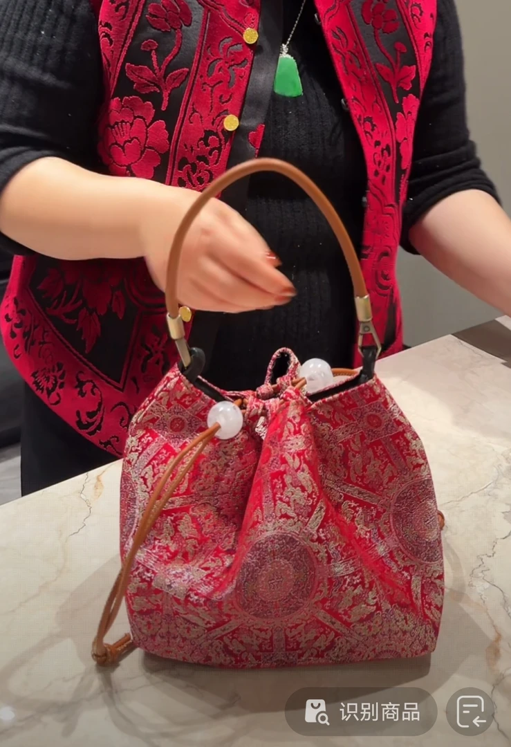 【花滿林】‘八达运’桑蚕丝菜篮子包2539 高14cm.长16cm.宽12cm左右