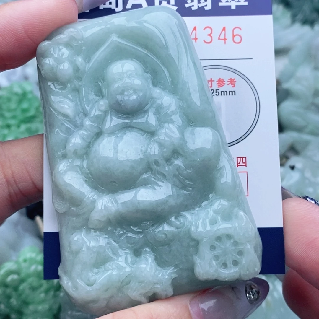 莲***手吊坠(不含链)未镶嵌翡翠