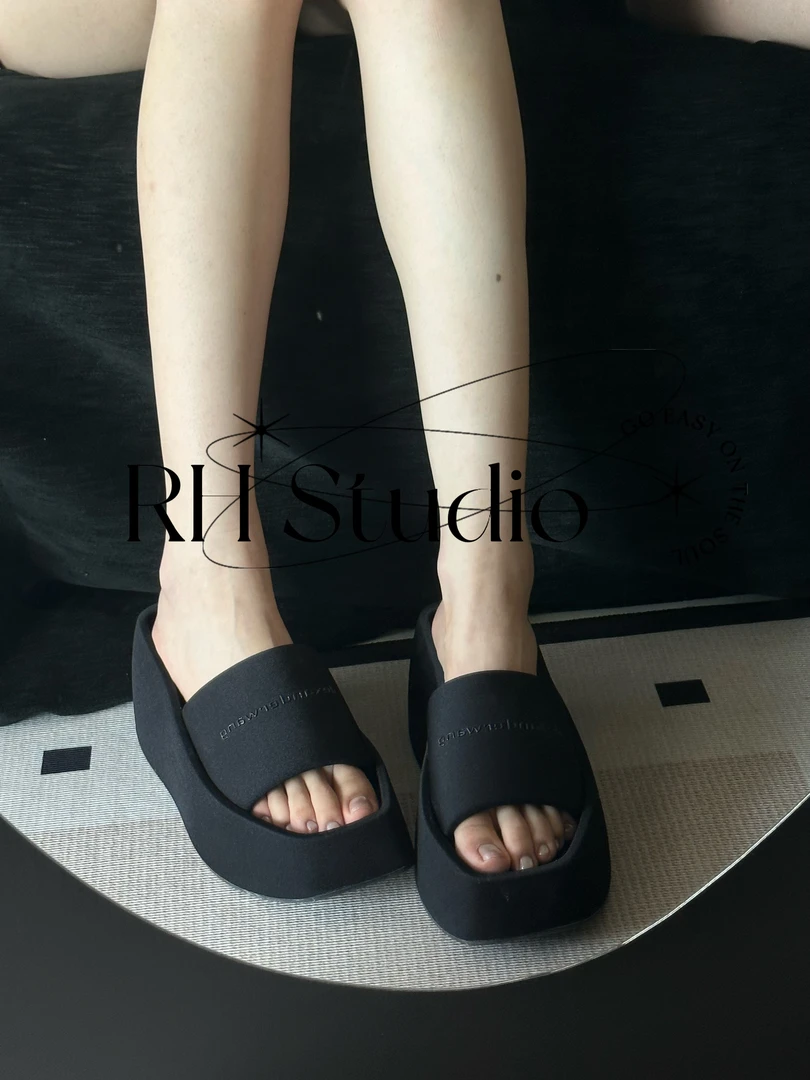 RH Studio 字母aw厚底凉拖鞋增高显瘦百搭外穿高跟拖鞋