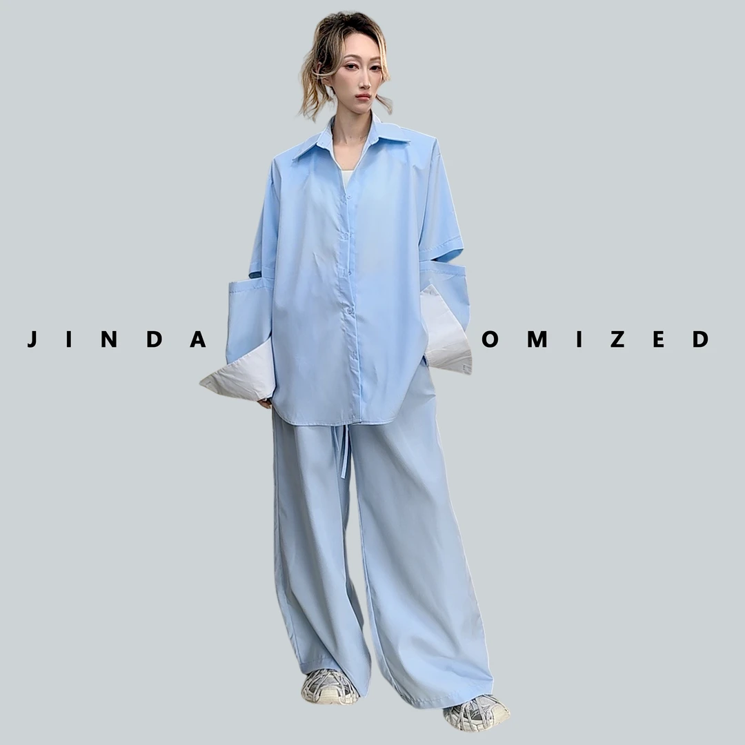 JINDANI 韩国博主超好看推荐！高级冷淡感宽松休闲衬衫裤子套装女