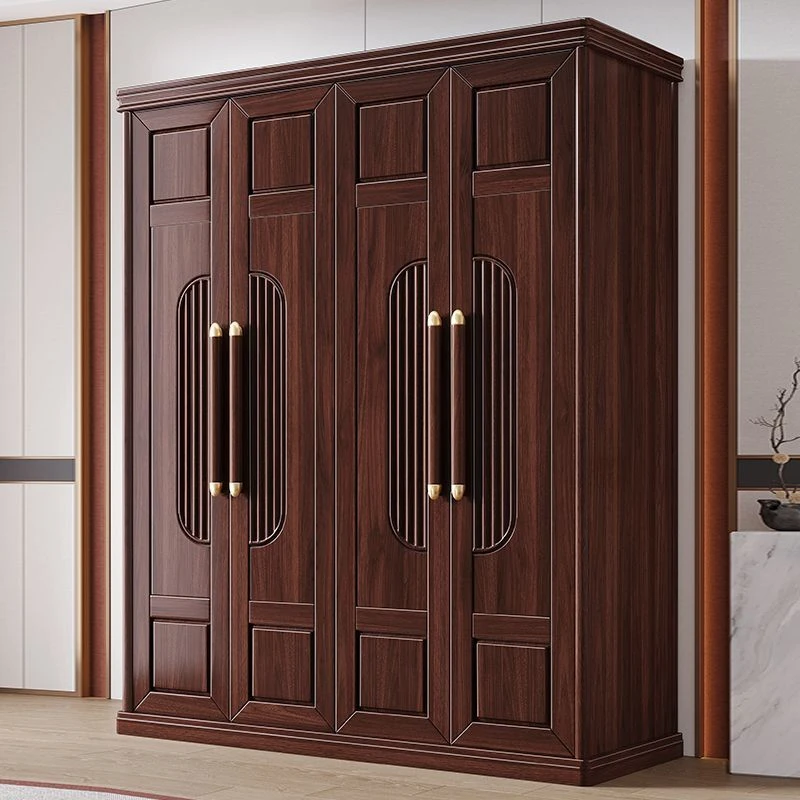 【黑胡桃木衣柜】实木柜子对开门家用卧室新中式收纳储物衣橱储物