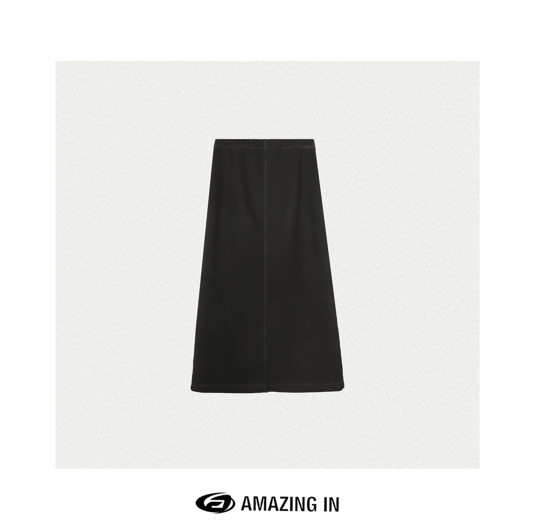 AMAZING IN | 1oo%棉 | 重磅针织直筒半身裙女A241224-XSFS-5347