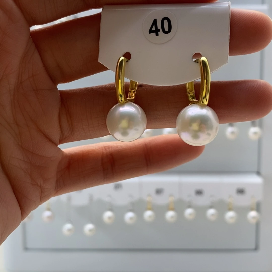淡水珍珠耳饰银S925镶嵌
