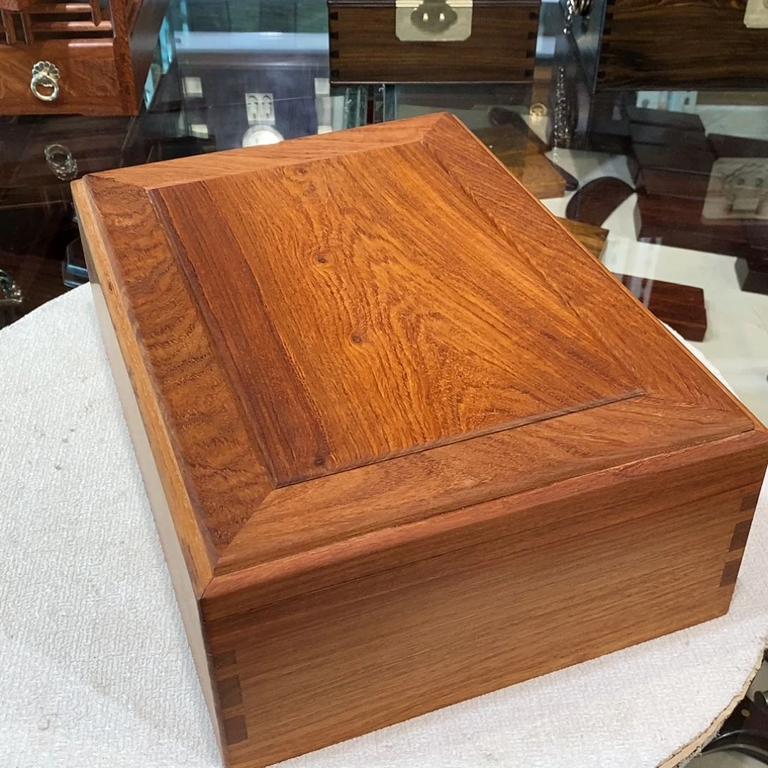 大果紫檀（缅甸花梨）独板双层机关盒33/24/12