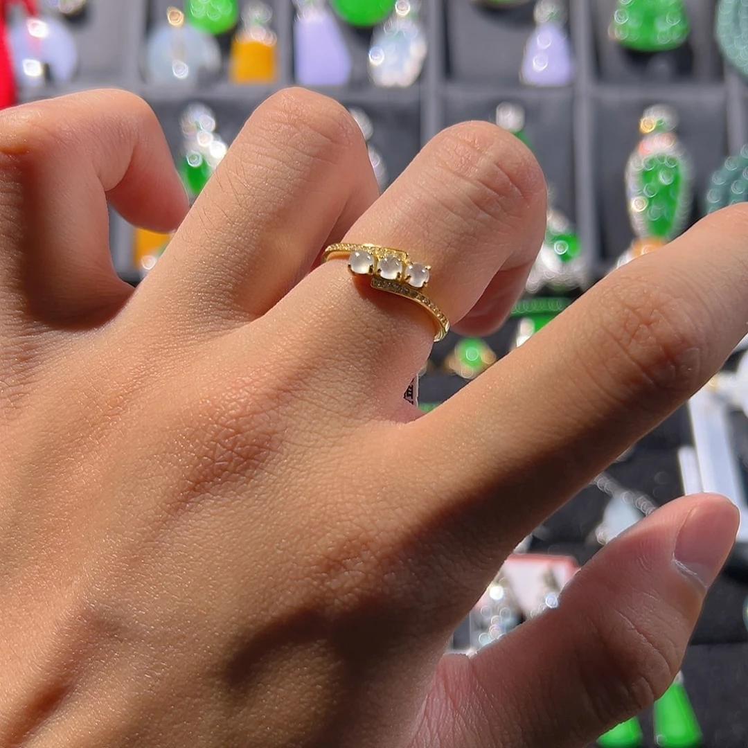 翡翠银S925镶嵌戒指