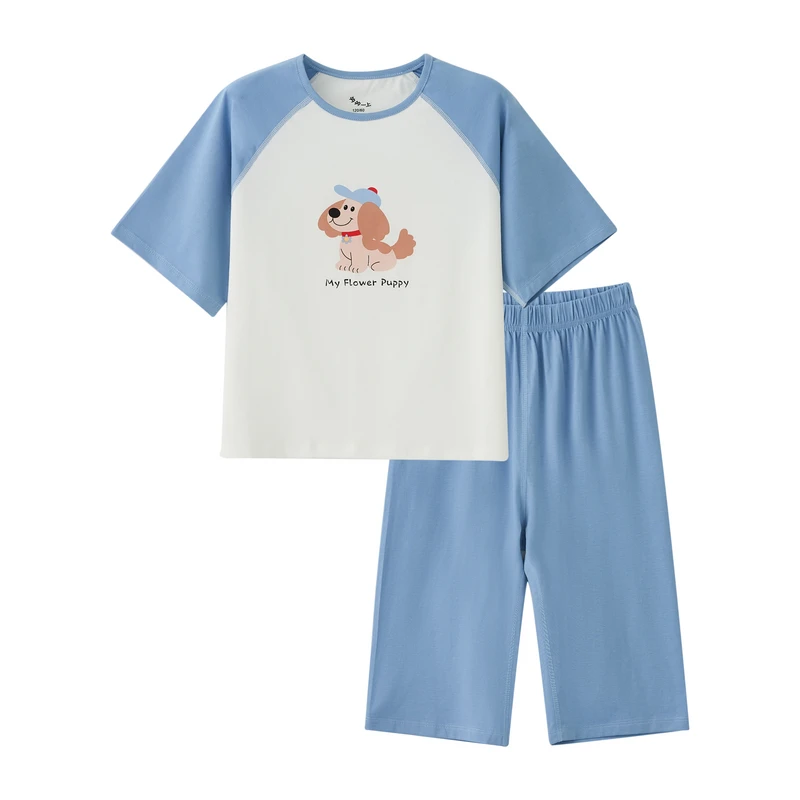 【单套包邮】多多一上男小童25夏款莫代尔家居服（90-140码）3568A00X