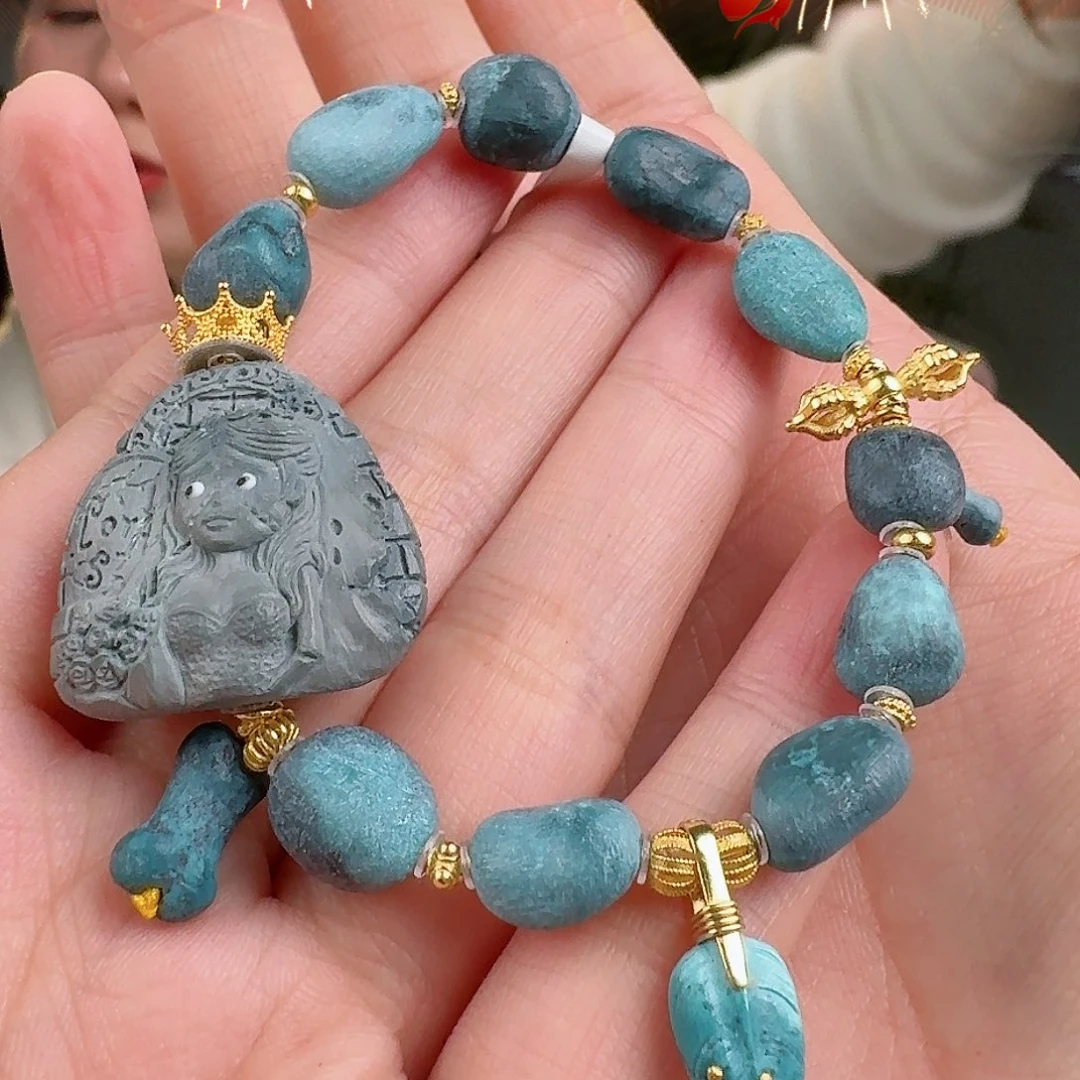 绿松石珠宝奇石18K金镶嵌