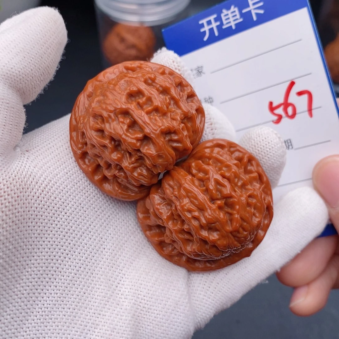 文玩核桃把件41红狮子567
