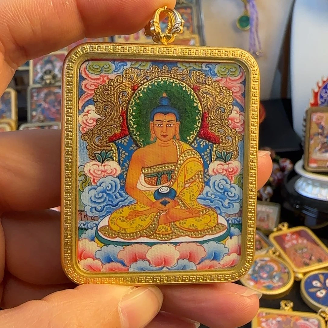 吊坠阿弥陀佛热贡唐卡