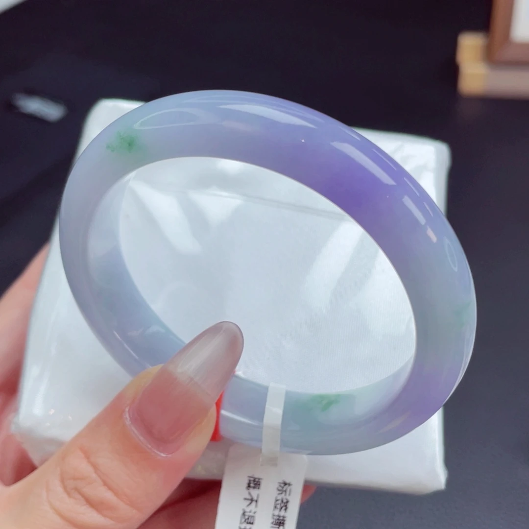 翡翠手镯未镶嵌55.8贵妃 莫奈花园 高货微瑕捡漏 8