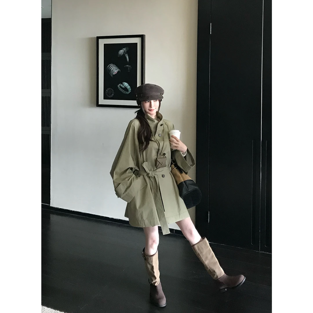 SKK“时髦伦敦er”氛围感高支精梳棉水洗浴袍式风衣~温柔与气场共生
