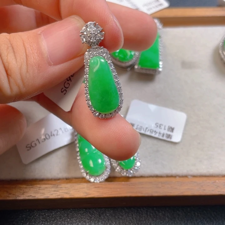 翡翠银S925镶嵌吊坠(不含链)翡翠