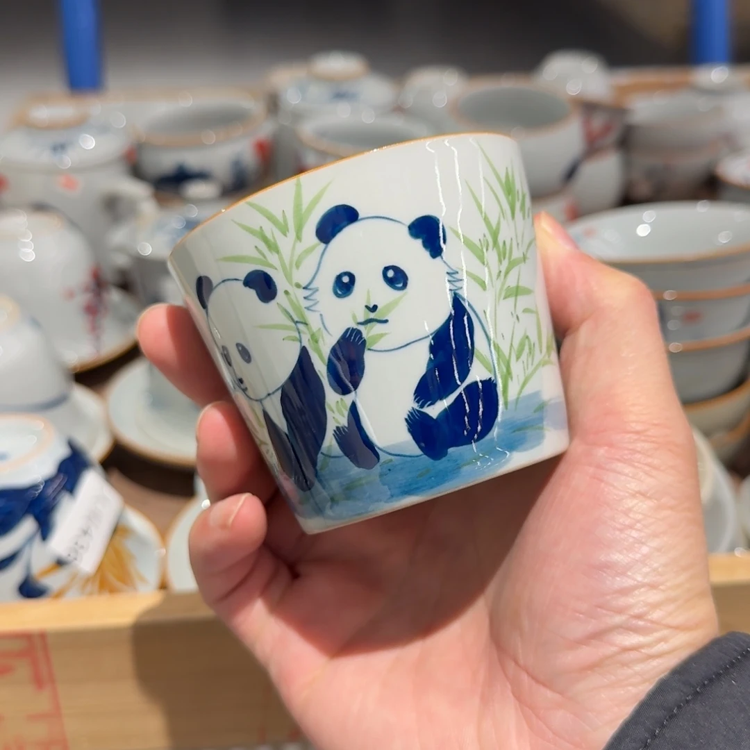 釉下手绘茶具微瑕