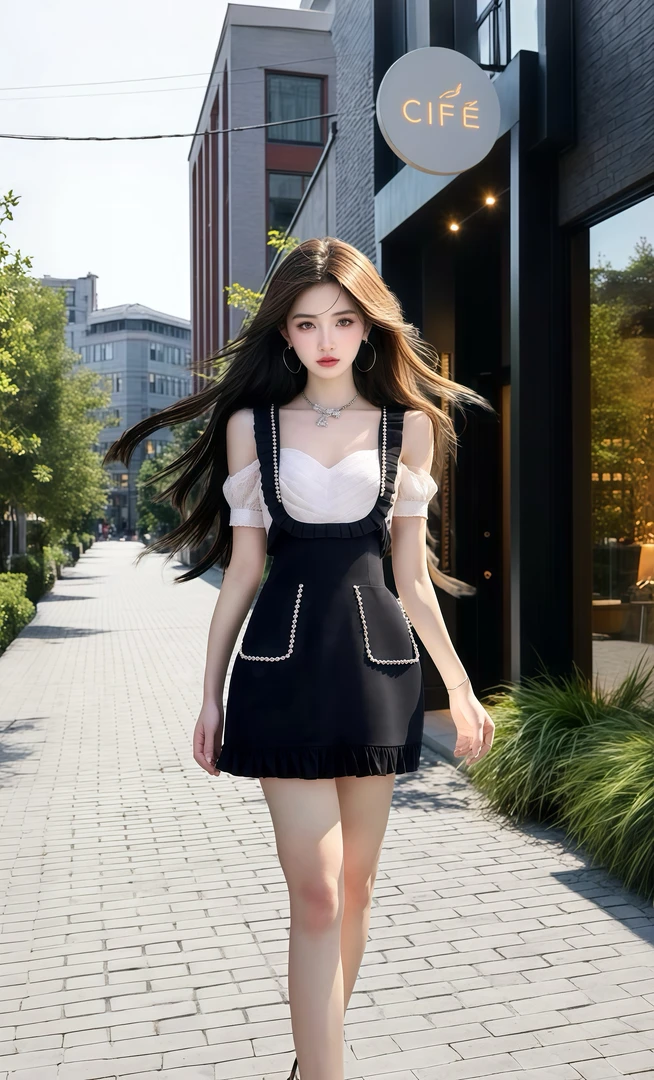 2025夏季新款温柔知性风V领收腰露肩连衣裙女时尚高级感气质显瘦