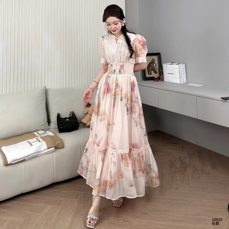 Saeda女装法式公主中长款连衣裙YF10025
