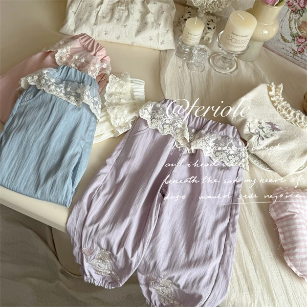 AC86~FLL·25夏~卡通蕾丝休闲裤53063