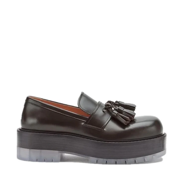 99新 BOTTEGA VENETA/葆蝶家 【lu】乐福鞋 褐色 41码 P232929092