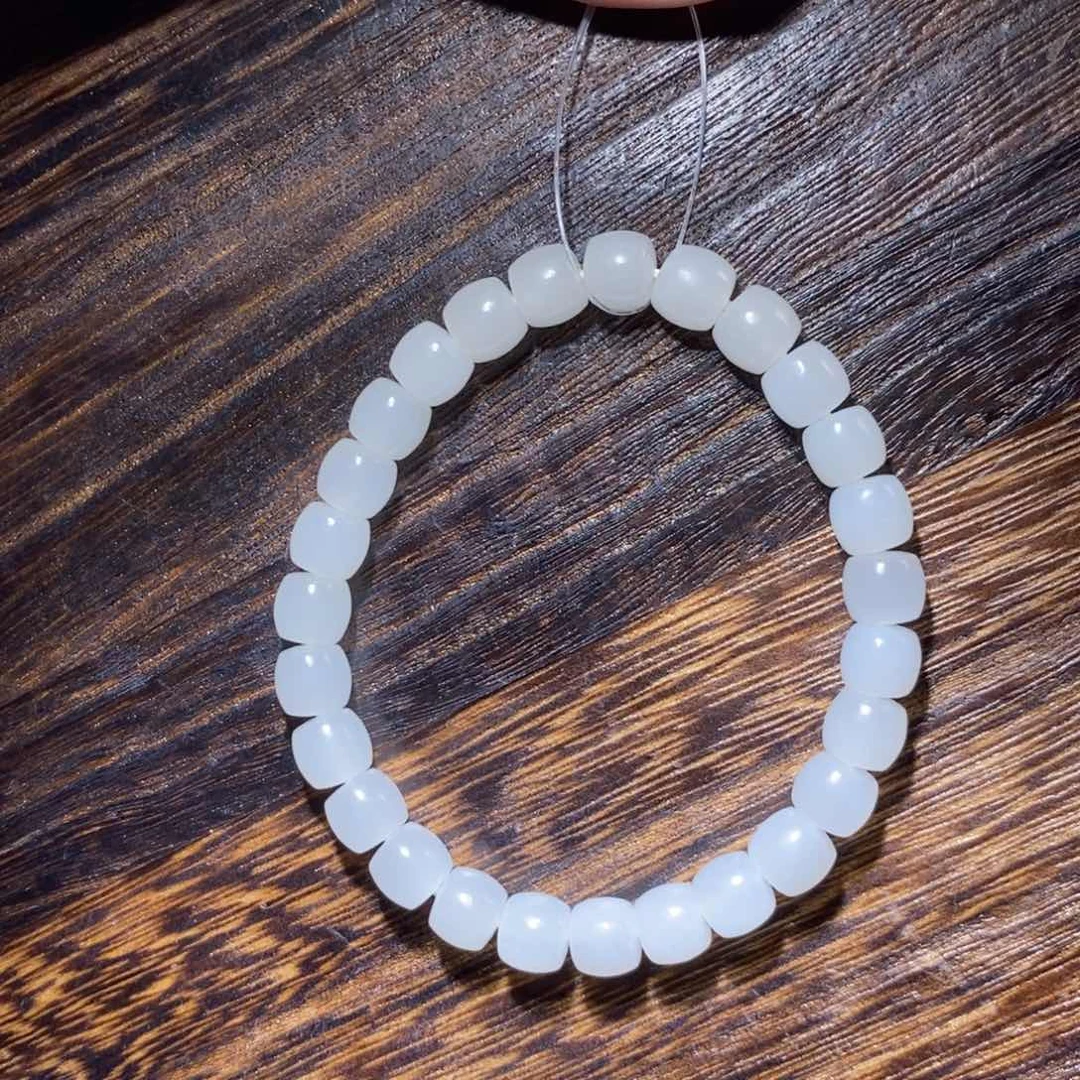 和田玉手串未镶嵌清**徐8m直切