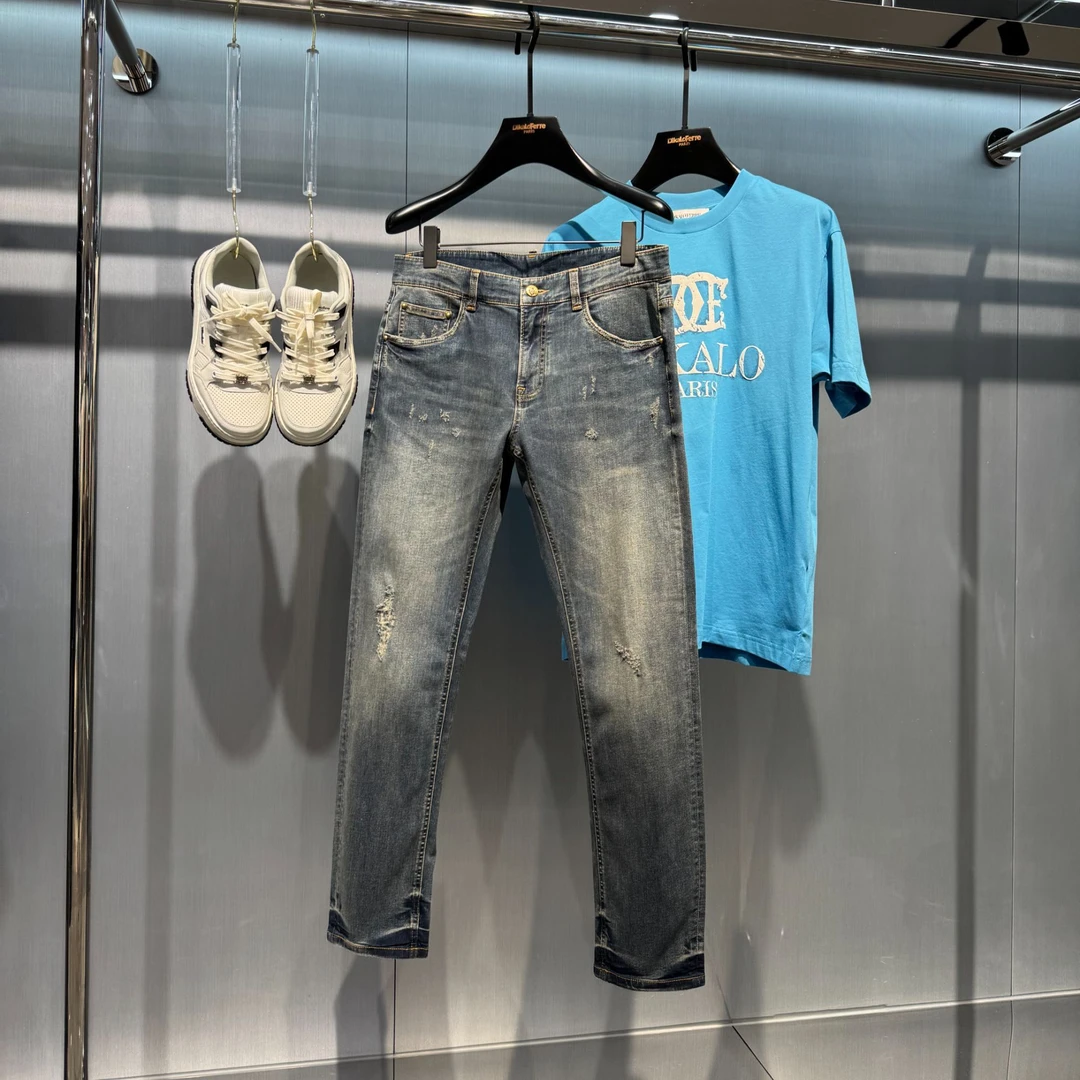 DIKALO FERRE/迪卡里奥 费雷D52NZ856新款男士精梳长绒棉牛仔裤