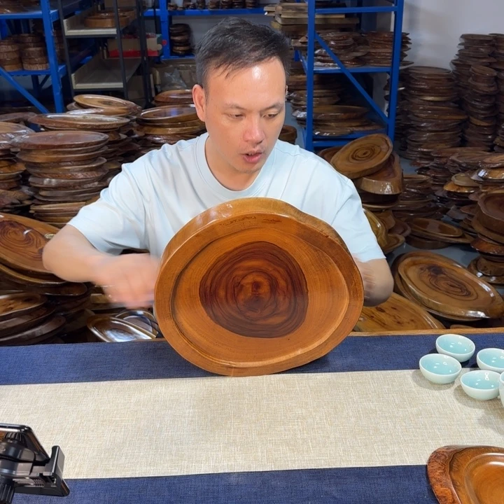 香樟木茶盘实木30*27*4.8