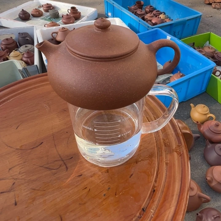 茶壶紫砂五彩段寒江150c