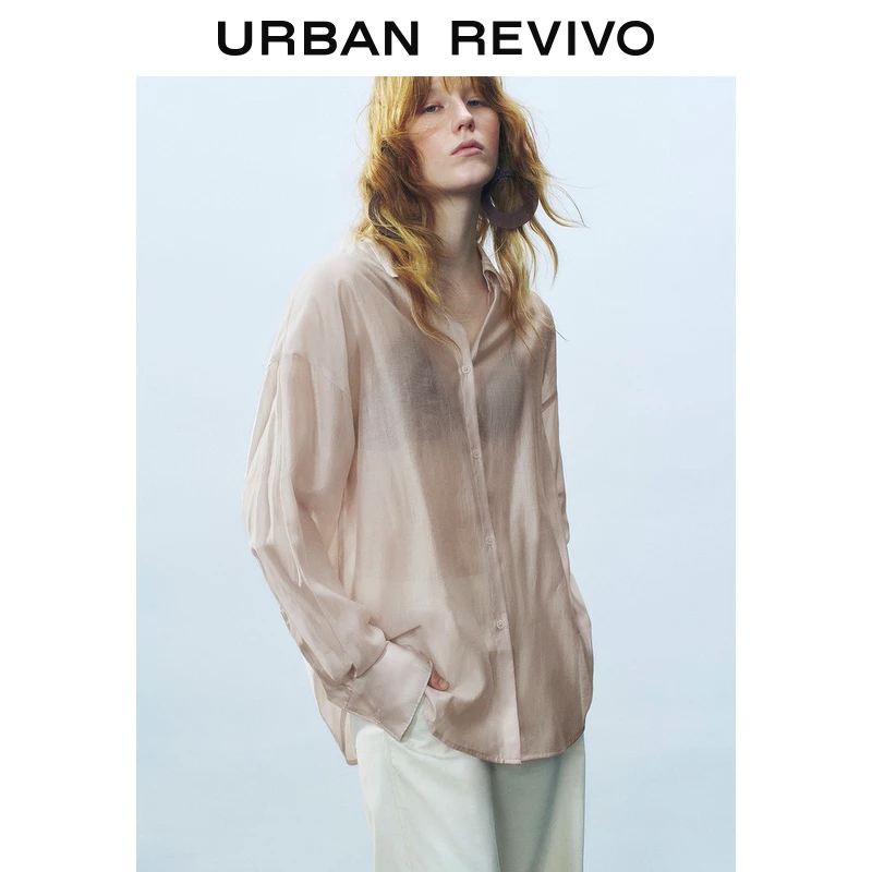 UR2025夏季新款女装时尚气质轻通勤长袖开襟衬衫UWM250053
