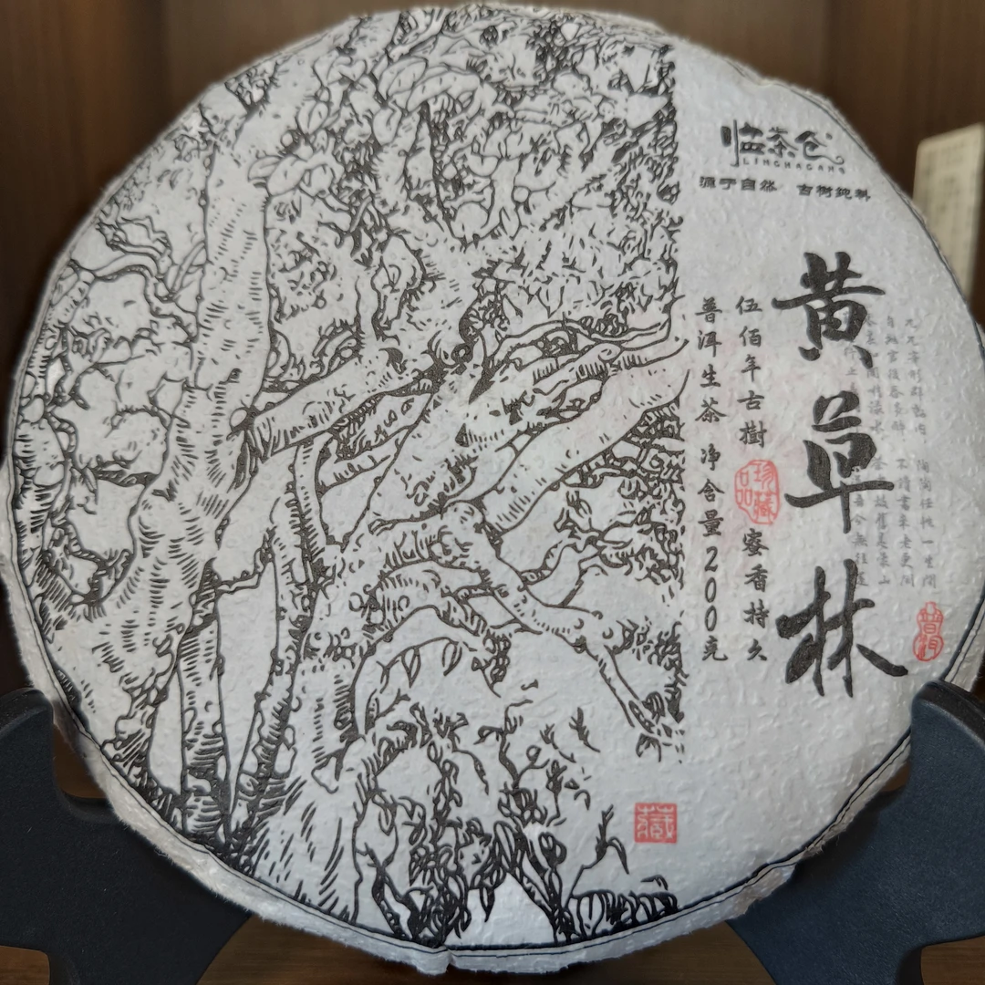 2024年黄草林五百年古树藤条茶 勐库小冰岛 普洱生茶饼茶蜜香持久