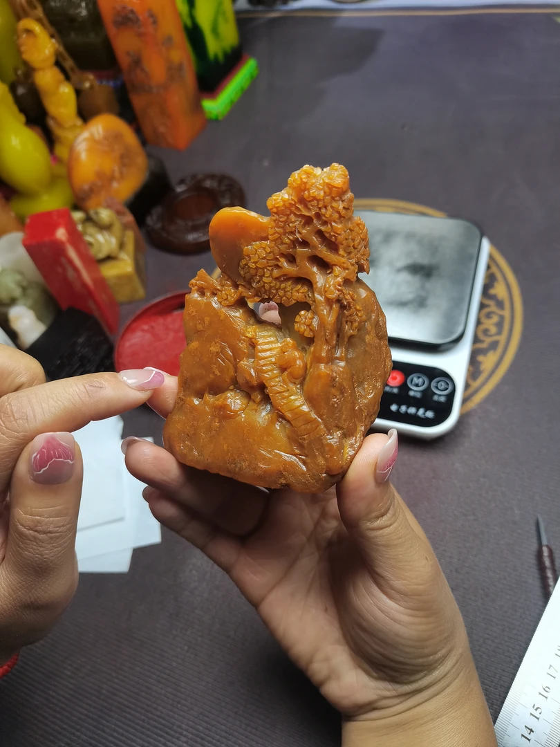 寿山石老田黄原石摆件