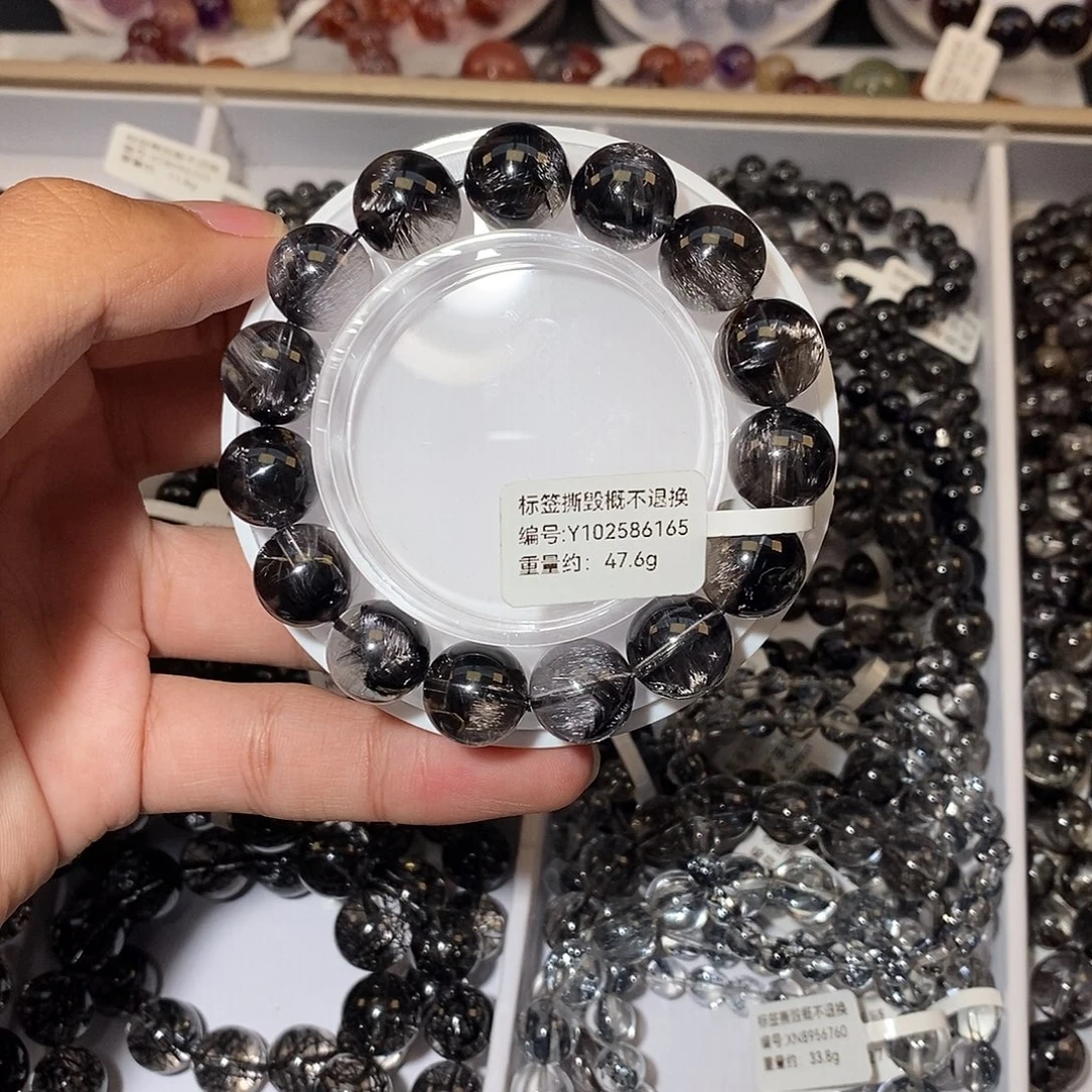 手链未镶嵌水晶黑银钛
