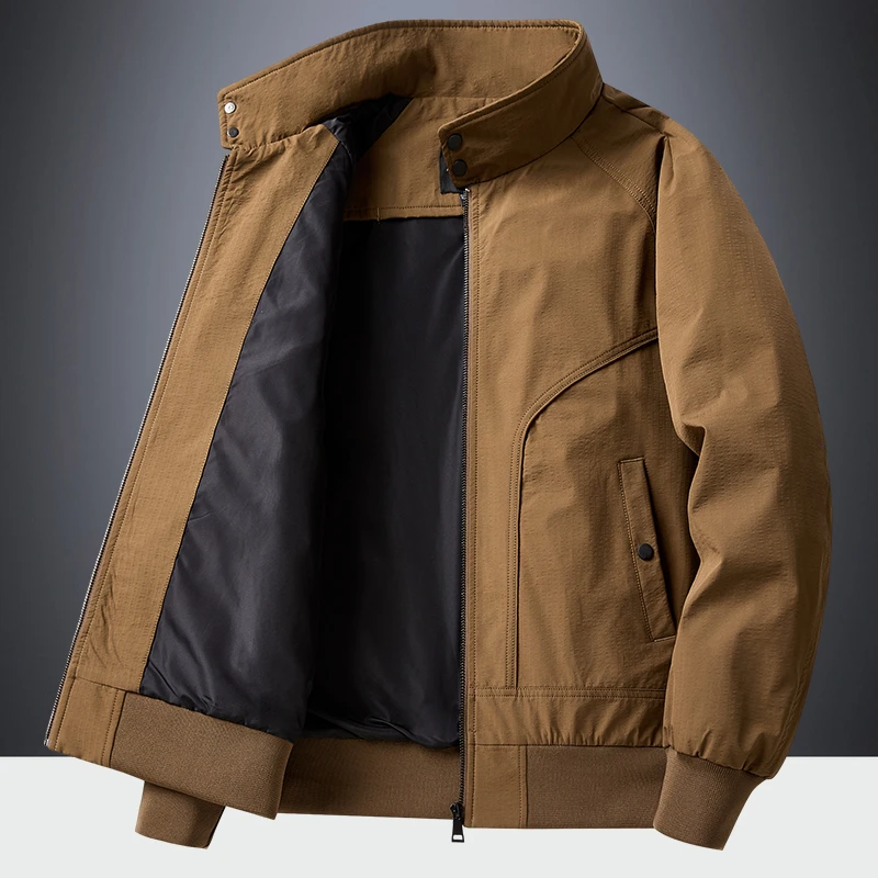 夹克冬季男秋冬2025年新款立领宽松大码加厚休闲工装高端男装外套