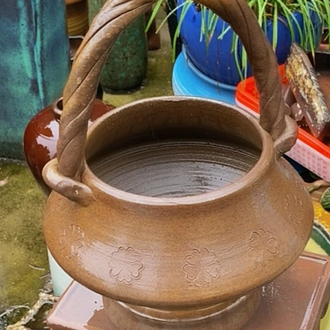 紫砂花盆宽18.5深19手工福利