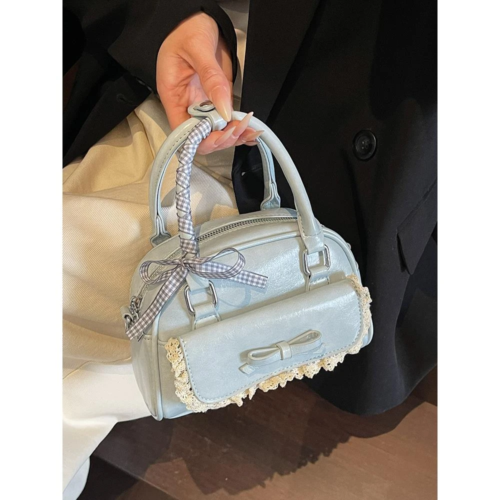 高级感洋气小包包女夏季2025新款时尚小众设计斜挎包手提保龄球包