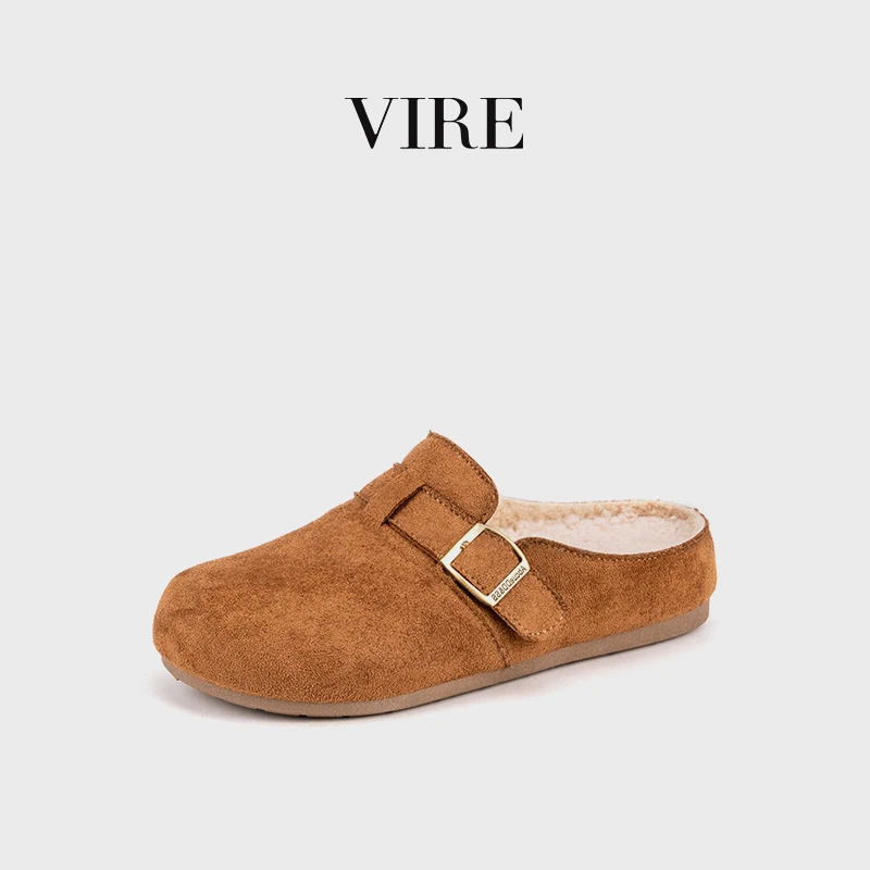 VIRE/K051新款法式时尚舒适百搭加绒厚底拖鞋B
