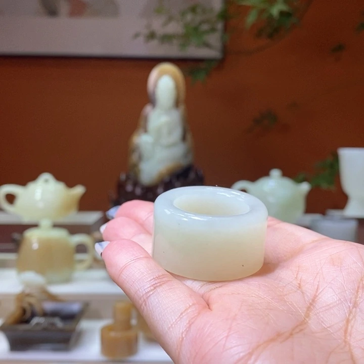 未镶嵌和田玉摆件福利扳指23.2mm