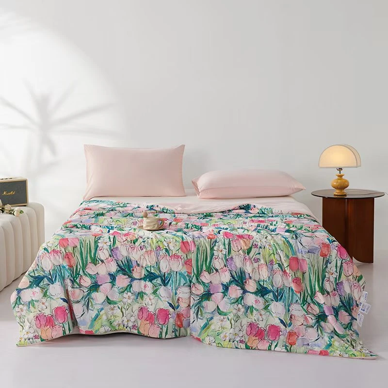 A类针织凉感丝印花夏被夏凉被