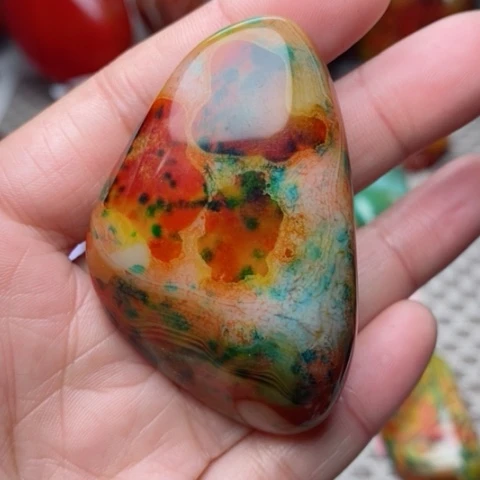 未镶嵌玛瑙/玉髓珠宝奇石文*山打孔不退不换